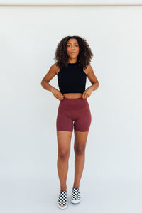 Bae Biker Shorts Maroon (Shorter length)