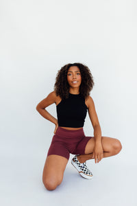 Bae Biker Shorts Maroon (Shorter length)