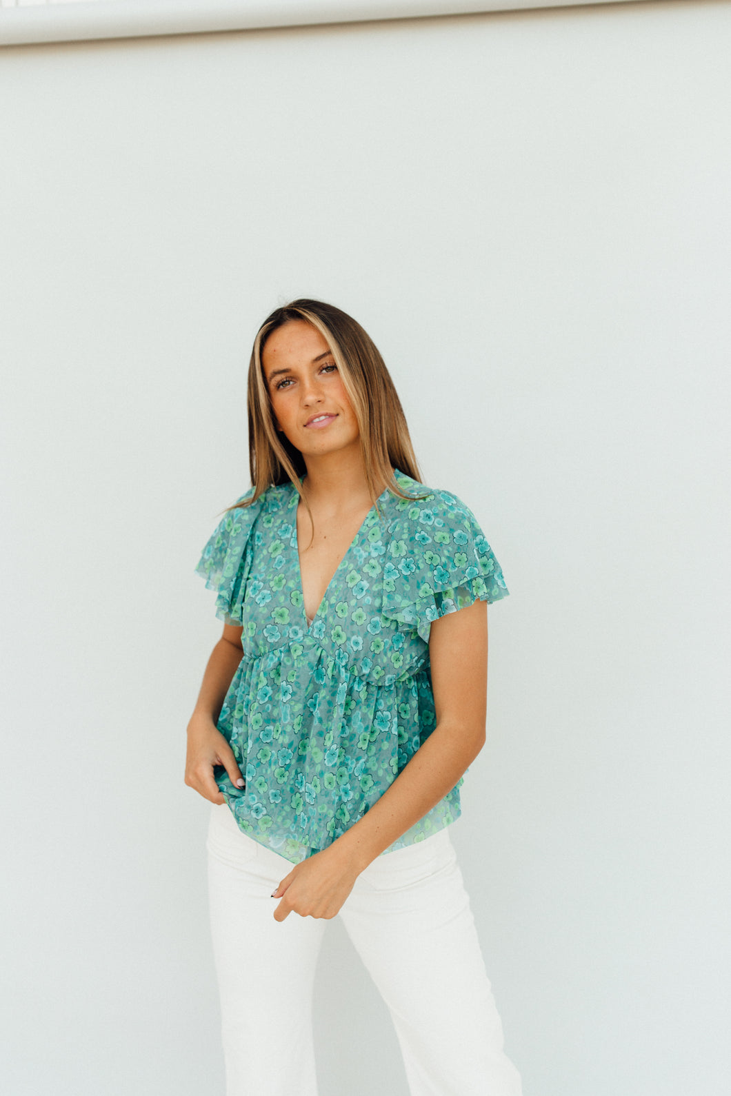 Feelin' Fussy Top (Aqua)