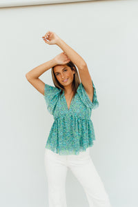 Feelin' Fussy Top (Aqua)