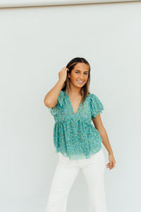 Feelin' Fussy Top (Aqua)