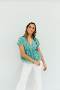 Feelin' Fussy Top (Aqua)